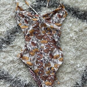 Maaji Floral One Piece Swimsuit - Yellow and Brown